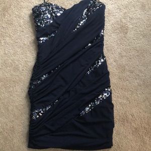 Dark Navy blue tight dress with sequins/glitter